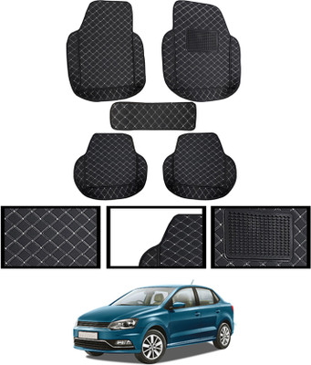 MATIES Leatherite 7D Mat For  Volkswagen Ameo(Black)
