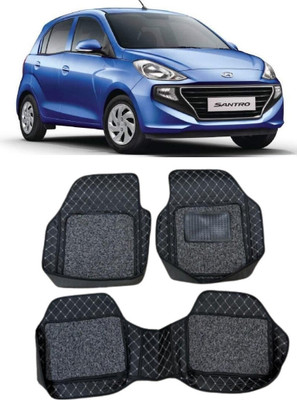 KUNTAIL ENTERPRISES Leatherite 7D Mat For  Hyundai Santro(Silver, Black)