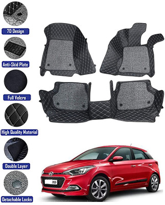 MATIES Leatherite 7D Mat For  Hyundai Elite i20(Black)