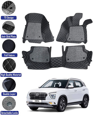 MATIES Leatherite 7D Mat For  Hyundai Creta(Black)