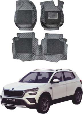 Autoxygen Leatherite 7D Mat For  Skoda Kushaq(Black)
