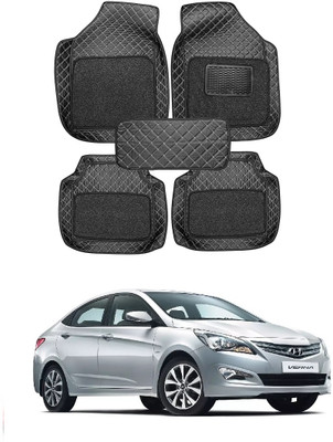 arneja trading company Leatherite 7D Mat For  Hyundai Fluidic Verna 4S(Black)