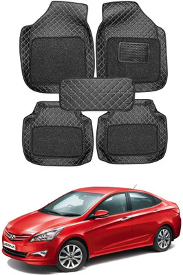 arneja trading company Leatherite 7D Mat For  Hyundai Verna Transform(Black)