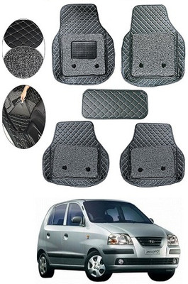 SLSHILPA Leather 7D Mat For  Hyundai Santro Xing(Black)