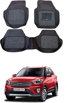 ARNEJA Leatherite 7D Mat For  Hyundai Creta(Red, Black)