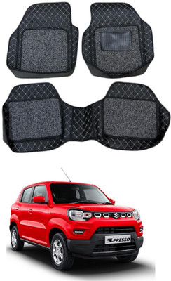 Arnejae Leatherite 7D Mat For  Maruti S-Presso(Silver, Black)