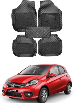 arneja trading company Leatherite 7D Mat For  Honda Brio(Silver, Black)