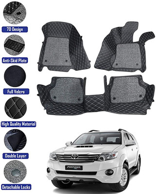 MATIES Leatherite 7D Mat For  Toyota Fortuner(Black)