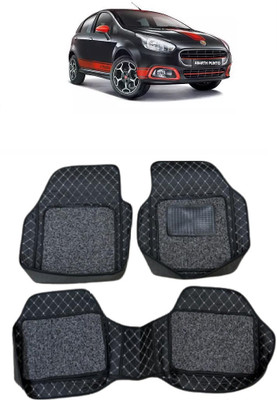 Arnejaa Leatherite 7D Mat For  Fiat Abarth Punto(Silver, Black)