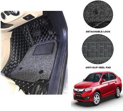TOFIT ENTERPRISE Leatherite 7D Mat For  Honda Amaze(Black)