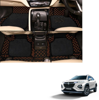 Autoclow Leatherite 7D Mat For  Maruti Suzuki Fronx(Black, Brown)