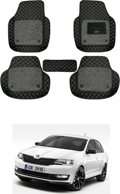 MATIES Leatherite 7D Mat For  Skoda Rapid(Black)