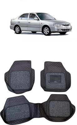 Arnejaa Leatherite 7D Mat For  Hyundai Accent(Red, Black)