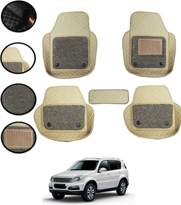 ABJD Leatherite 7D Mat For  Mahindra Rexton(Beige)