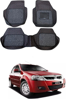 Arnejaa Leatherite 7D Mat For  Mahindra Verito(Red, Black)