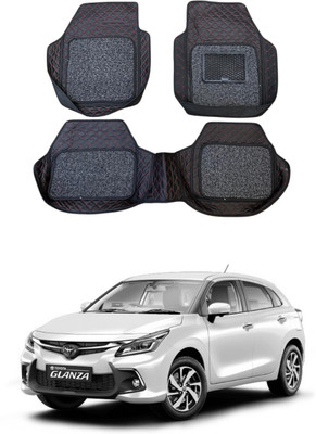 Autocom Leatherite 7D Mat For  Toyota Glanza(Red, Black)