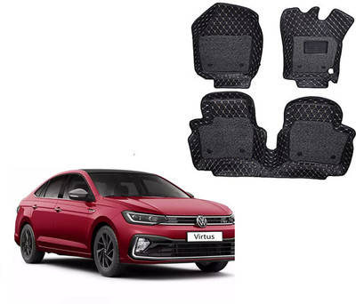 Autorepute Leather 7D Mat For  Volkswagen Virtus(Black)
