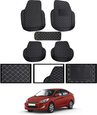 MATIES Leatherite 7D Mat For  Hyundai Verna(Black)