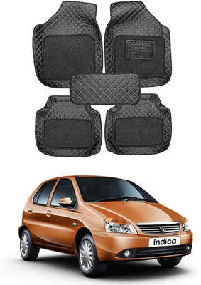 arneja trading company Leatherite 7D Mat For  Tata Indica(Silver, Black)
