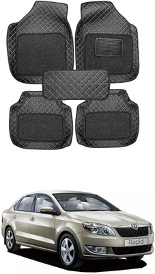 arneja trading company Leatherite 7D Mat For  Skoda Rapid(Black)