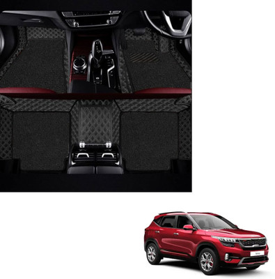 Autoclow Leatherite 7D Mat For  Kia Seltos(Silver, Black)