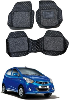 KUNTAIL ENTERPRISES Leatherite 7D Mat For  Hyundai Eon(Black)