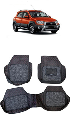 Arnejas Leatherite 7D Mat For  Toyota Etios Cross(Red, Black)