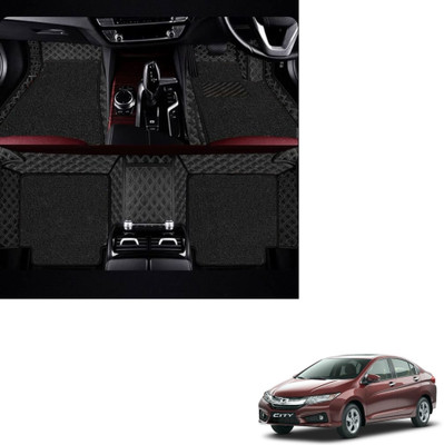 Autoclow Leatherite 7D Mat For  Honda City(Silver, Black)