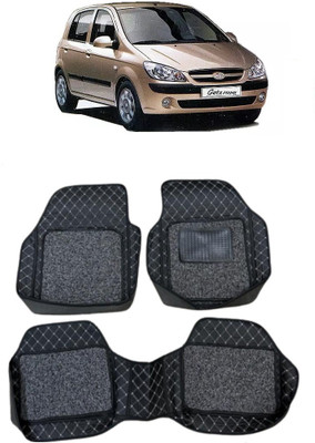 Arnejas Leatherite 7D Mat For  Hyundai Getz Prime(Silver, Black)