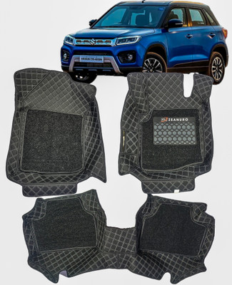 Zeanuro PVC, Leatherite 7D Mat For  Maruti Vitara Brezza(Silver, Black)