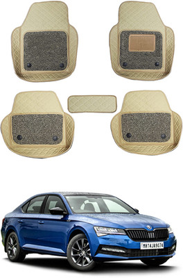 MATIES Leatherite 7D Mat For  Skoda Superb(Beige)