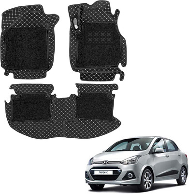 COSMOGEAR Leatherite 7D Mat For  Hyundai Xcent(Black)