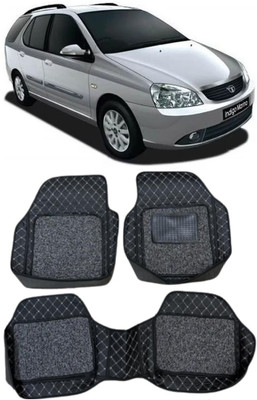 Arnejas Leatherite 7D Mat For  Tata Indigo Marina(Silver, Black)