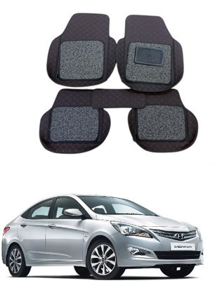 Autocom Leatherite 7D Mat For  Hyundai Fluidic Verna 4S(Black)