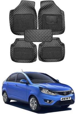 arneja trading company Leatherite 7D Mat For  Tata Zest(Silver, Black)