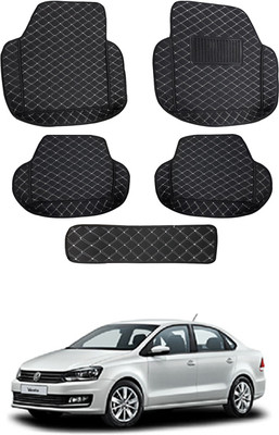 MATIES Leatherite 7D Mat For  Volkswagen Vento(Black)
