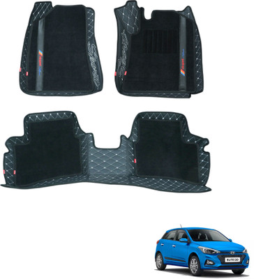 elegant Leatherite, Polypropylene 7D Mat For  Hyundai Elite i20(Black, White)