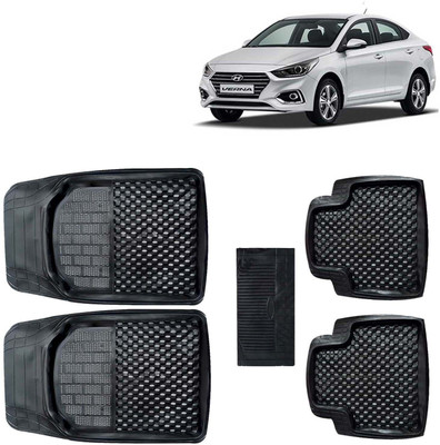 Kingsway PVC Tray Mat For  Hyundai Verna(Black)