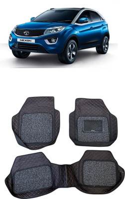 Arnejaa Leatherite 7D Mat For  Tata Nexon(Red, Black)