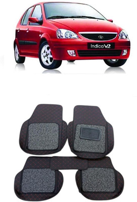Arnejaa Leatherite 7D Mat For  Tata Indica V2(Red, Black)