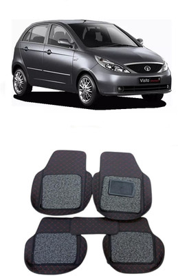 Arnejaa Leatherite 7D Mat For  Tata Indica Vista(Red, Black)