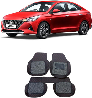 arneja trading company Leatherite 7D Mat For  Hyundai Verna(Red, Black)