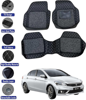GENFRID Leather 7D Mat For  Maruti Ciaz(Silver, Black)