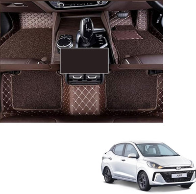 Autoclow Leatherite 7D Mat For  Hyundai Aura(Brown, Brown)