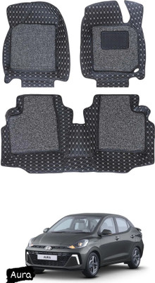 FF TRADERS Leatherite 7D Mat For  Hyundai Aura(Black, Silver)