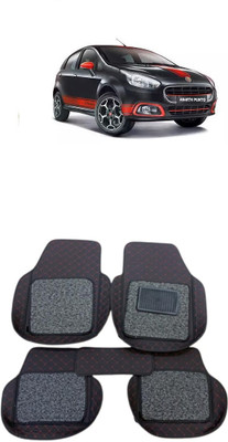 ARNEJA Leatherite 7D Mat For  Fiat Abarth Punto(Red, Black)