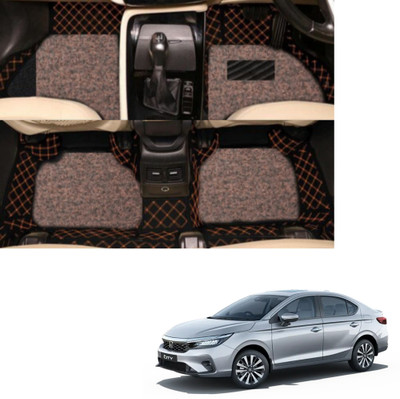 Autoclow Leatherite 7D Mat For  Honda City(Beige, Brown)