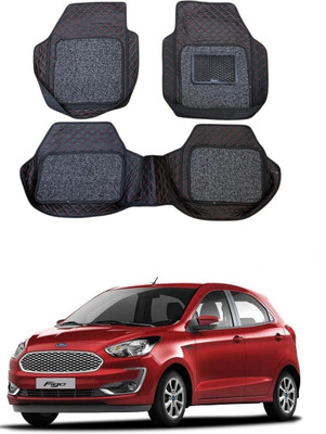 Autocom Leatherite 7D Mat For  Ford Figo(Red, Black)