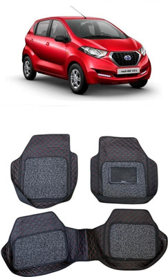 Arnejaa Leatherite 7D Mat For  Datsun Redi GO(Red, Black)