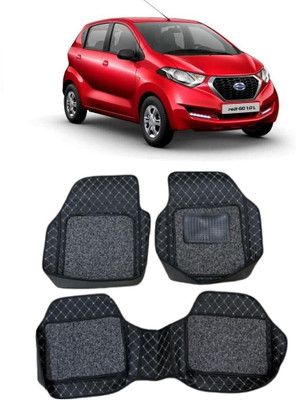 Arnejaa Leatherite 7D Mat For  Datsun Redi GO(Silver, Black)